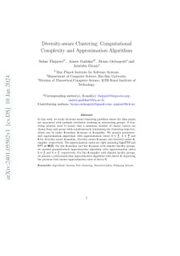 Diversity-aware clustering: Computational Complexity and Approximation Algorithms