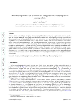 Characterising the take-off dynamics and energy efficiency in
  spring-driven jumping robots