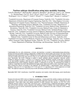 Nucleus subtype classification using inter-modality learning