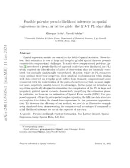 Feasible pairwise pseudo-likelihood inference on spatial regressions in
  irregular lattice grids: the KD-T PL algorithm