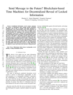 Send Message to the Future? Blockchain-based Time Machines for Decentralized Reveal of Locked Information