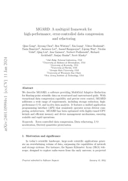 MGARD: A multigrid framework for high-performance, error-controlled data
  compression and refactoring