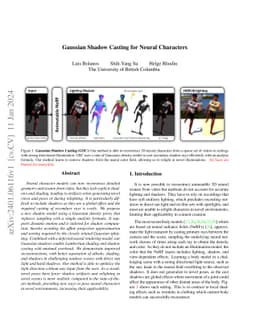 Gaussian Shadow Casting for Neural Characters
