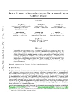 Image Classifier Based Generative Method for Planar Antenna Design