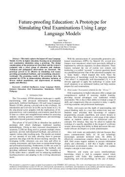 Future-proofing Education: A Prototype for Simulating Oral Examinations
  Using Large Language Models