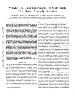 MTAD: Tools and Benchmarks for Multivariate Time Series Anomaly
  Detection