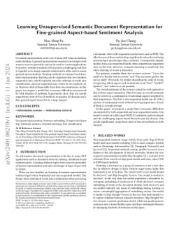 Learning Unsupervised Semantic Document Representation for Fine-grained
  Aspect-based Sentiment Analysis