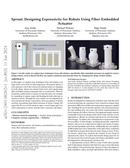 Sprout: Designing Expressivity for Robots Using Fiber-Embedded Actuator