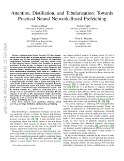 Attention, Distillation, and Tabularization: Towards Practical Neural
  Network-Based Prefetching