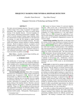 Frequency Masking for Universal Deepfake Detection