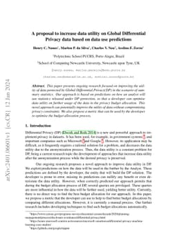 A proposal to increase data utility on Global Differential Privacy data
  based on data use predictions