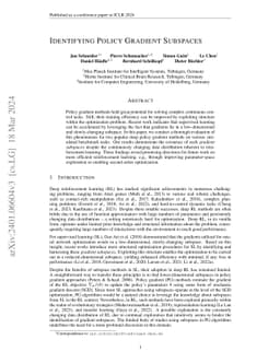 Identifying Policy Gradient Subspaces