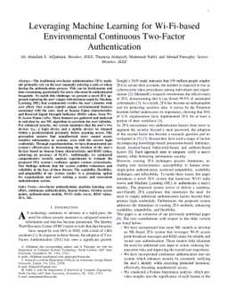 Leveraging Machine Learning for Wi-Fi-based Environmental Continuous
  Two-Factor Authentication