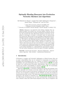 Optimally Blending Honeypots into Production Networks: Hardness and
  Algorithms