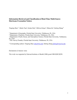 Information Retrieval and Classification of Real-Time Multi-Source
  Hurricane Evacuation Notices
