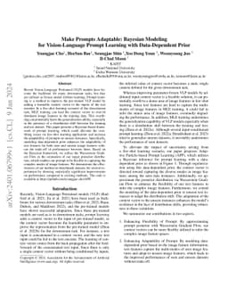 Make Prompts Adaptable: Bayesian Modeling for Vision-Language Prompt
  Learning with Data-Dependent Prior