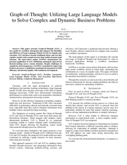 Graph-of-Thought: Utilizing Large Language Models to Solve Complex and
  Dynamic Business Problems