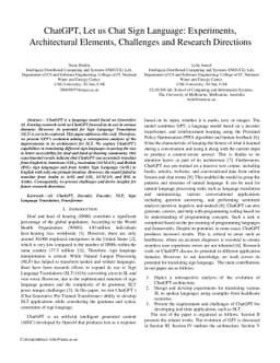 ChatGPT, Let us Chat Sign Language: Experiments, Architectural Elements,
  Challenges and Research Directions