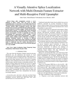 A Visually Attentive Splice Localization Network with Multi-Domain
  Feature Extractor and Multi-Receptive Field Upsampler