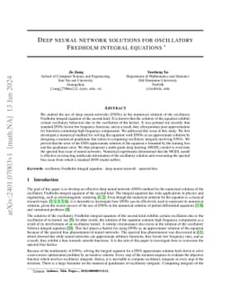 Deep Neural Network Solutions for Oscillatory Fredholm Integral
  Equations