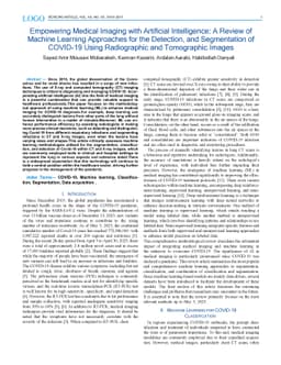 Empowering Medical Imaging with Artificial Intelligence: A Review of
  Machine Learning Approaches for the Detection, and Segmentation of COVID-19
  Using Radiographic and Tomographic Images
