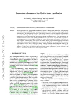 Image edge enhancement for effective image classification
