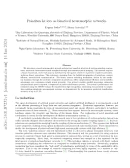 Polariton lattices as binarized neuromorphic networks
