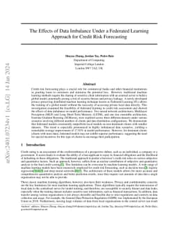 The Effects of Data Imbalance Under a Federated Learning Approach for
  Credit Risk Forecasting