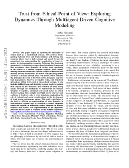 Trust from Ethical Point of View: Exploring Dynamics Through
  Multiagent-Driven Cognitive Modeling