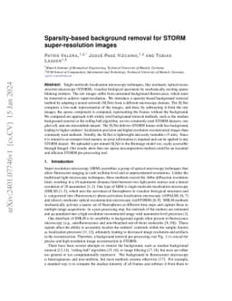 Sparsity-based background removal for STORM super-resolution images