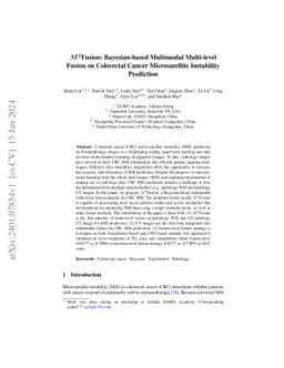 $M^{2}$Fusion: Bayesian-based Multimodal Multi-level Fusion on
  Colorectal Cancer Microsatellite Instability Prediction