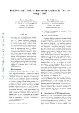 SemEval-2017 Task 4: Sentiment Analysis in Twitter using BERT