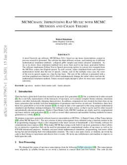 MCMChaos: Improvising Rap Music with MCMC Methods and Chaos Theory