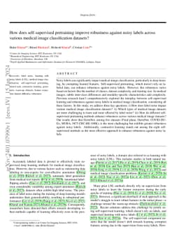 How does self-supervised pretraining improve robustness against noisy
  labels across various medical image classification datasets?