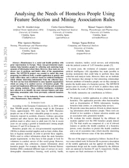 Analysing the Needs of Homeless People Using Feature Selection and
  Mining Association Rules