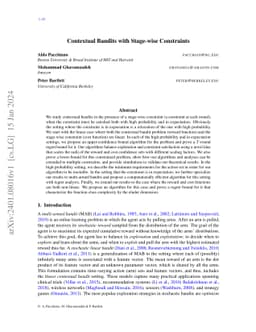 Contextual Bandits with Stage-wise Constraints