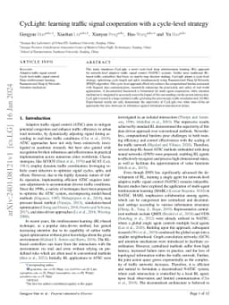 CycLight: learning traffic signal cooperation with a cycle-level
  strategy
