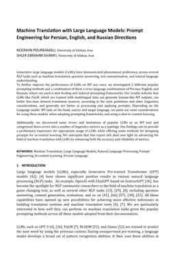 Machine Translation with Large Language Models: Prompt Engineering for
  Persian, English, and Russian Directions
