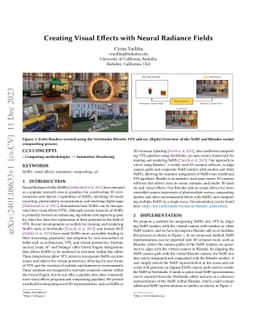 Creating Visual Effects with Neural Radiance Fields