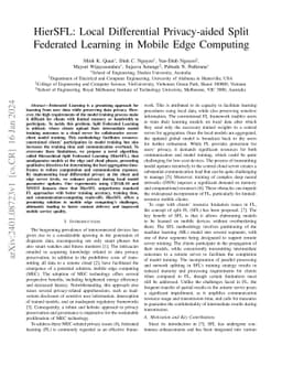 HierSFL: Local Differential Privacy-aided Split Federated Learning in
  Mobile Edge Computing