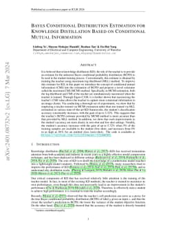 Bayes Conditional Distribution Estimation for Knowledge Distillation
  Based on Conditional Mutual Information