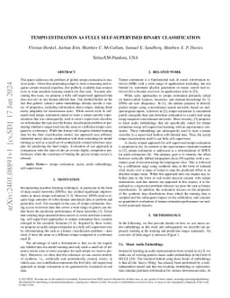 Tempo estimation as fully self-supervised binary classification