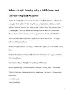Subwavelength Imaging using a Solid-Immersion Diffractive Optical
  Processor