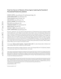 From User Surveys to Telemetry-Driven AI Agents: Exploring the Potential of Personalized Productivity Solutions