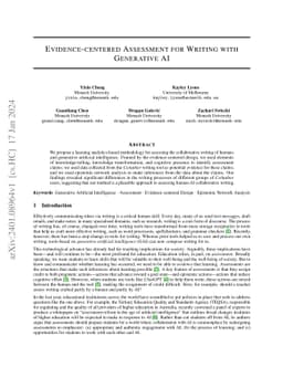 Evidence-centered Assessment for Writing with Generative AI