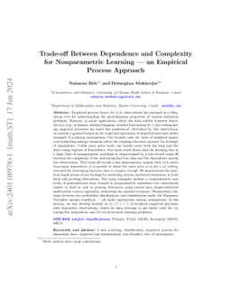 Trade-off Between Dependence and Complexity for Nonparametric Learning
  -- an Empirical Process Approach