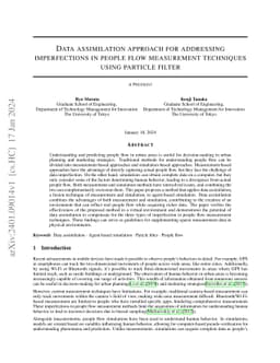 Data assimilation approach for addressing imperfections in people flow
  measurement techniques using particle filter