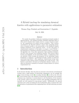 A hybrid tau-leap for simulating chemical kinetics with applications to
  parameter estimation