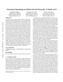 Username Squatting on Online Social Networks: A Study on X