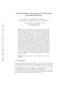 Dynamic Relation Transformer for Contextual Text Block Detection